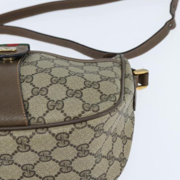 GUCCI GG Supreme Web Sherry Line Bag PVC Beige Gold 89 02 032 Auth 150998 - Picture 15 of 16